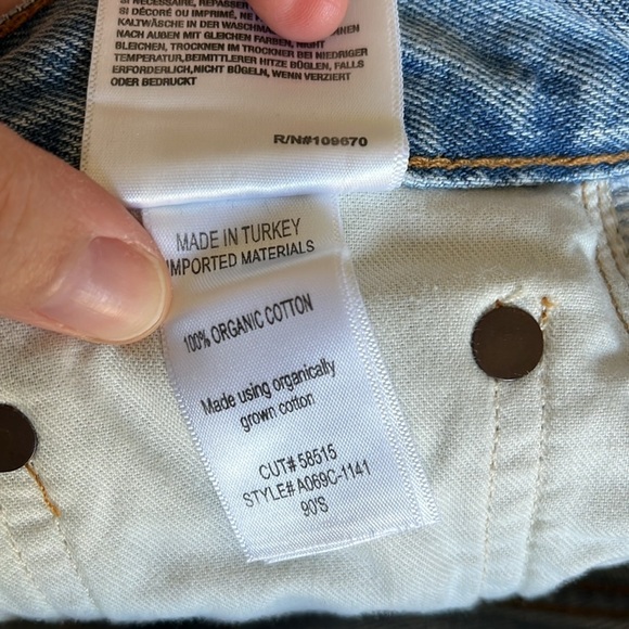 Agolde 90’s Jeans Light Wash Button Fly 100% Organic Cotton High Waist Sz 23 - Picture 15 of 16